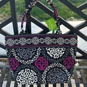 Vera Bradley Black and Pink Patterned Tote